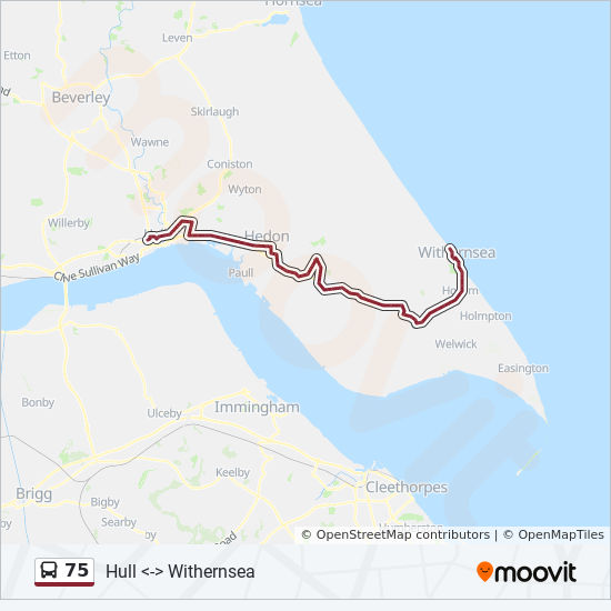 75 Route Schedules, Stops & Maps Hull Withernsea (Updated)