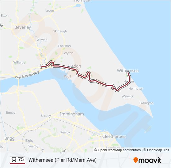 75 Bus Line Map
