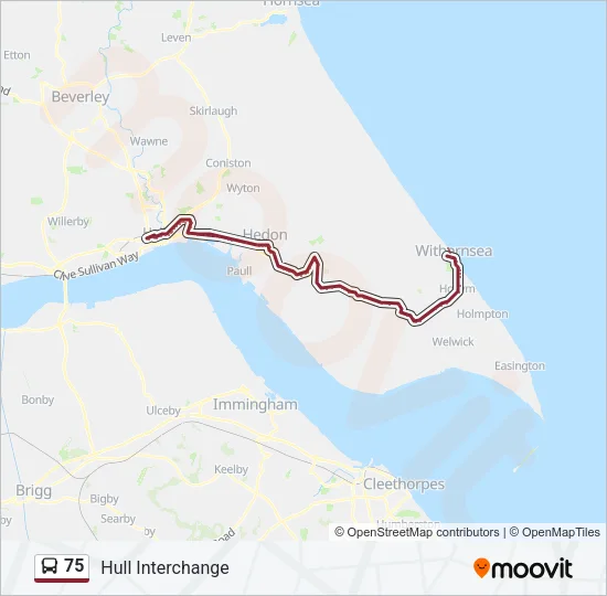 75 Bus Line Map