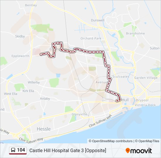 104 Bus Line Map