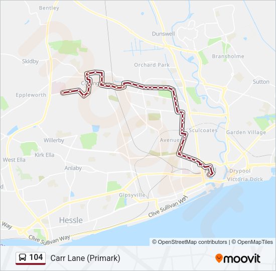 104 Bus Line Map