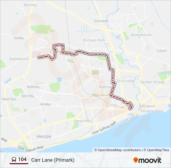 104 Bus Line Map