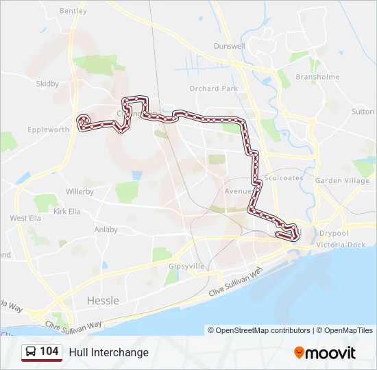 104 Bus Line Map