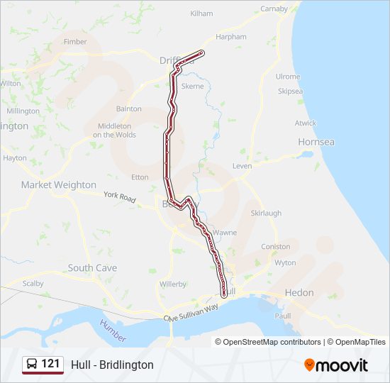 121 bus Line Map