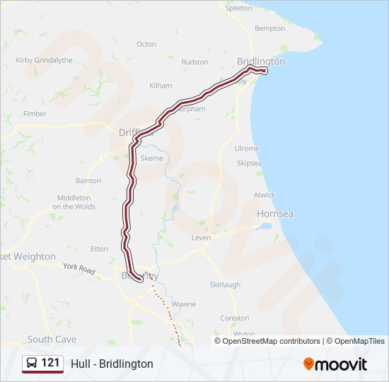 Bus 121 Route Map 121 Route: Schedules, Stops & Maps - Beverley (Updated)