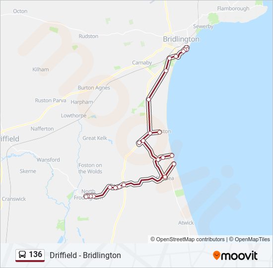 136 bus Line Map