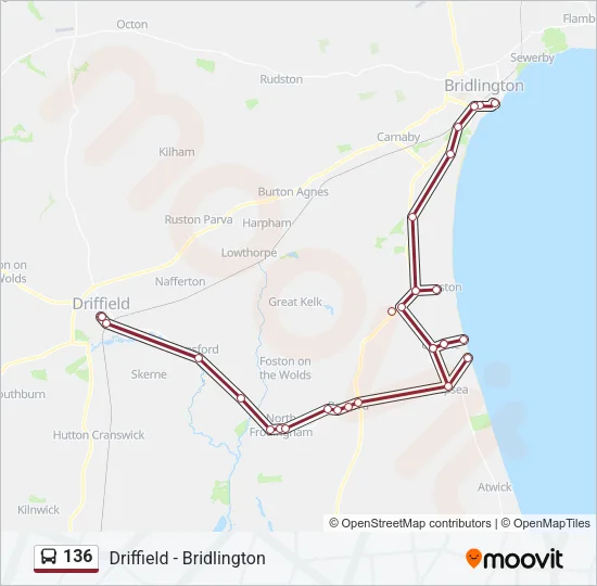 136 Bus Line Map
