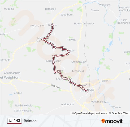 142 Route: Schedules, Stops & Maps - Bainton (Updated)