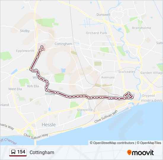 Bus 154 Route Map 154 Route: Schedules, Stops & Maps - Cottingham (Updated)