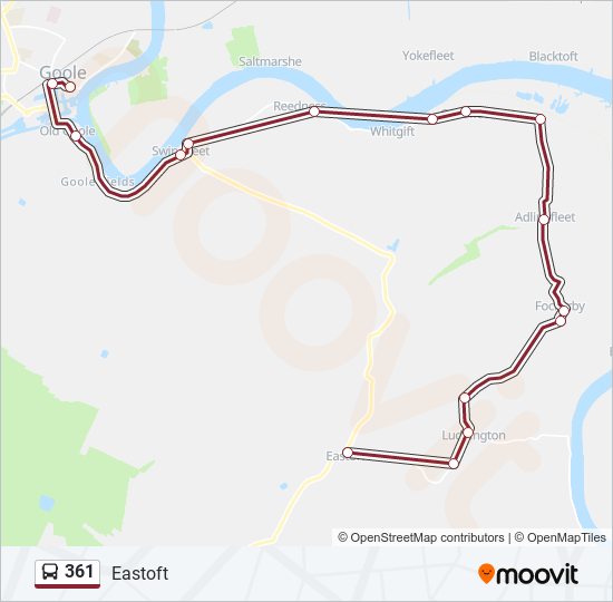 361 Bus Line Map