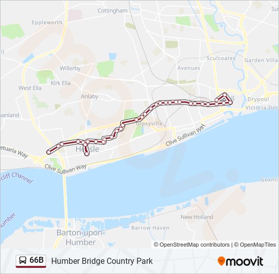 66B bus Line Map