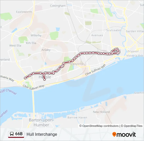 66B Bus Line Map