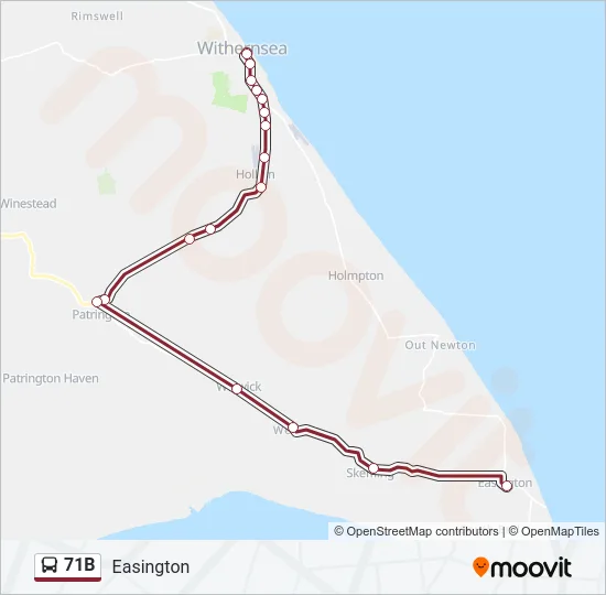 71B Bus Line Map
