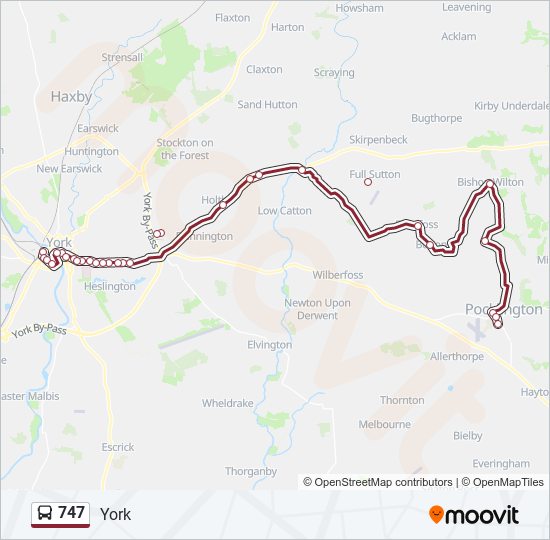 747 bus Line Map