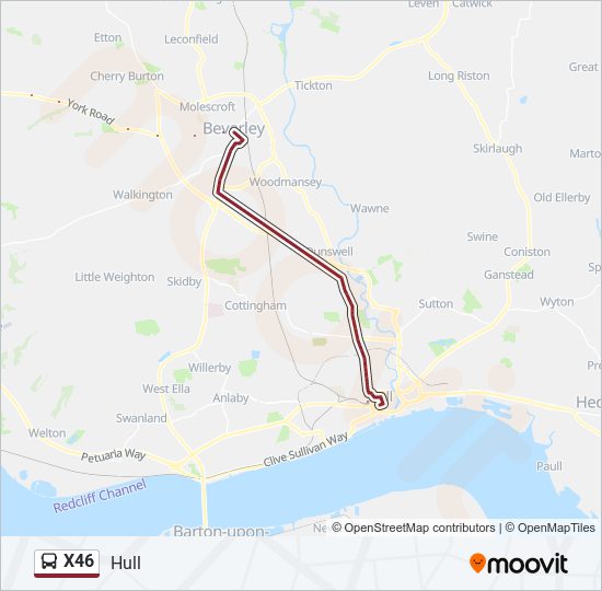 X46 bus Line Map