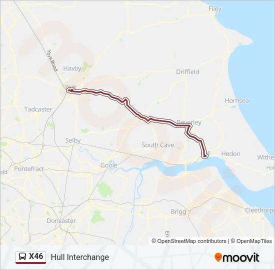 X46 Bus Line Map