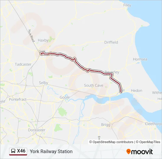 X46 Bus Line Map