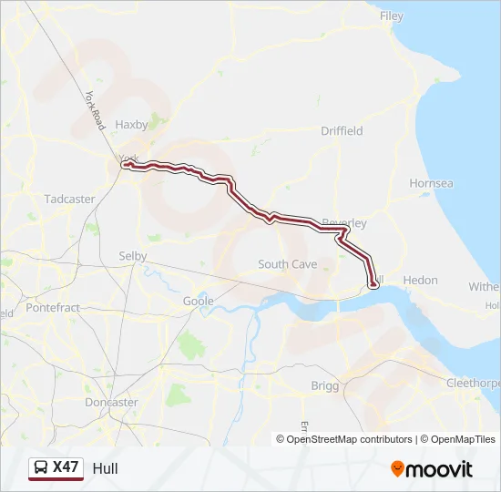 X47 Bus Line Map