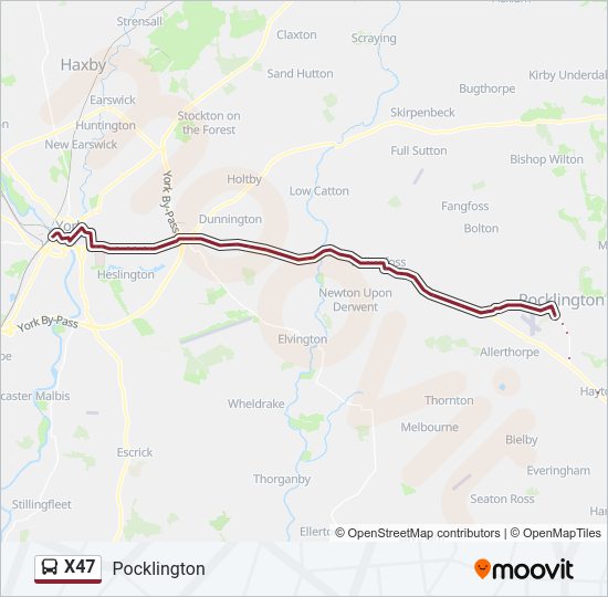 X47 Bus Line Map