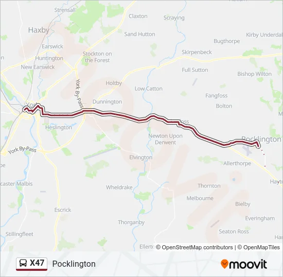 X47 Bus Line Map