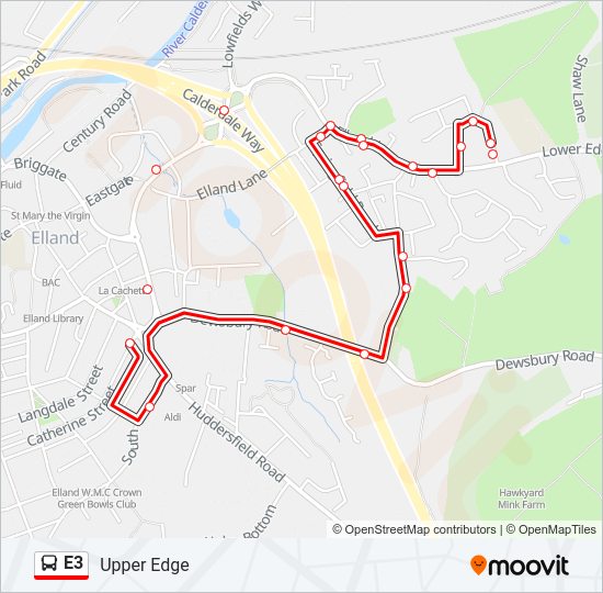 E3 bus Line Map