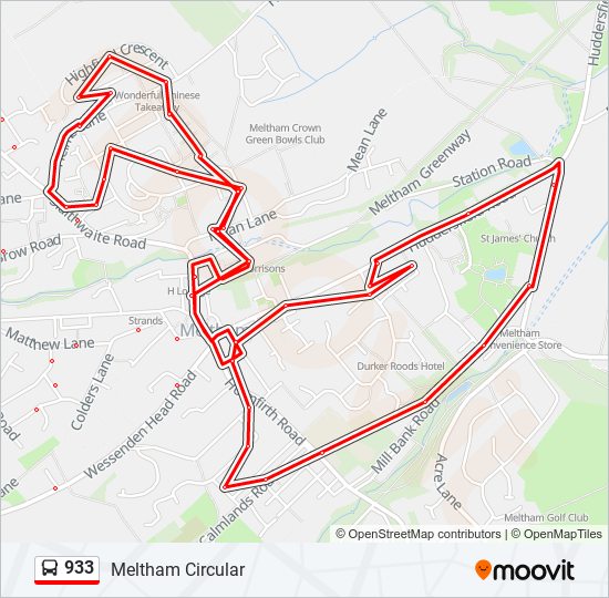 933 Route: Schedules, Stops & Maps - Meltham Circular (Updated)