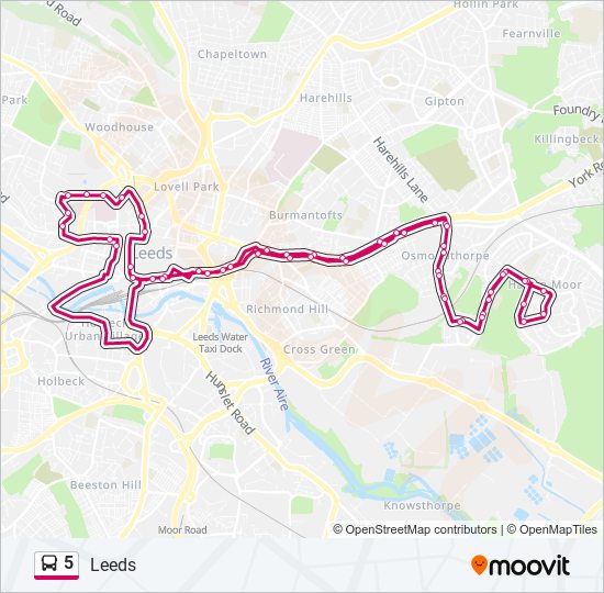 Bus 5 Route Map 5 Route: Schedules, Stops & Maps - Halton Moor (Updated)