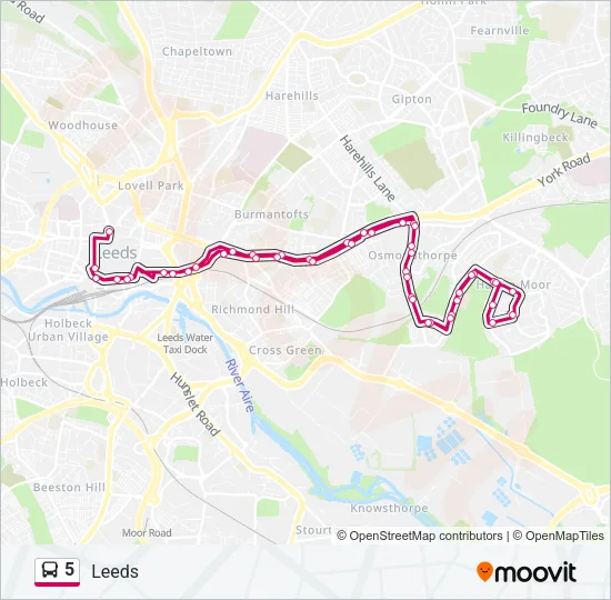5 Bus Line Map