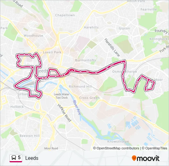 5 Bus Line Map