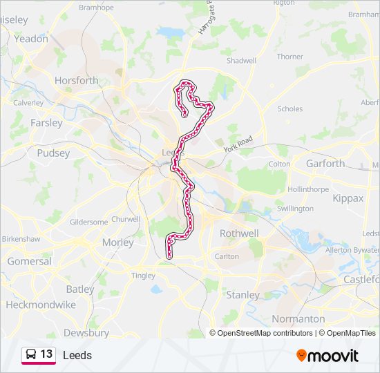 13 bus Line Map