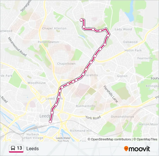 13 Bus Line Map