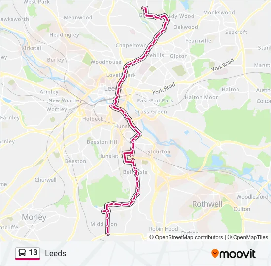 13 Bus Line Map