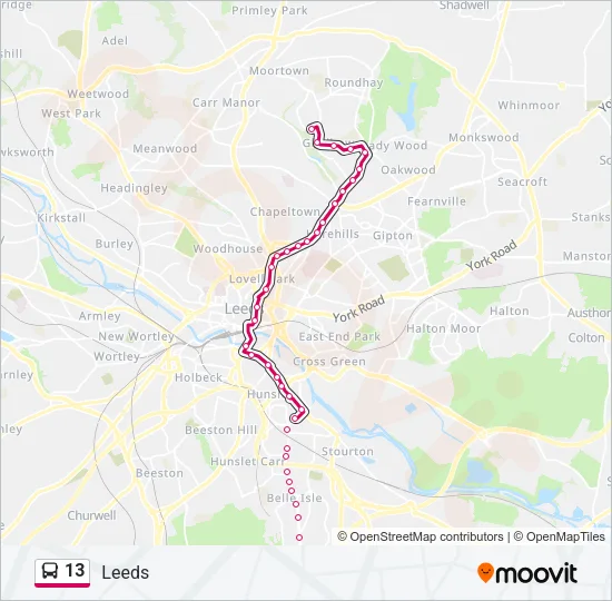 13 Bus Line Map