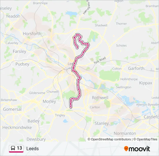 13 Bus Line Map
