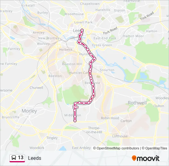 13 Bus Line Map