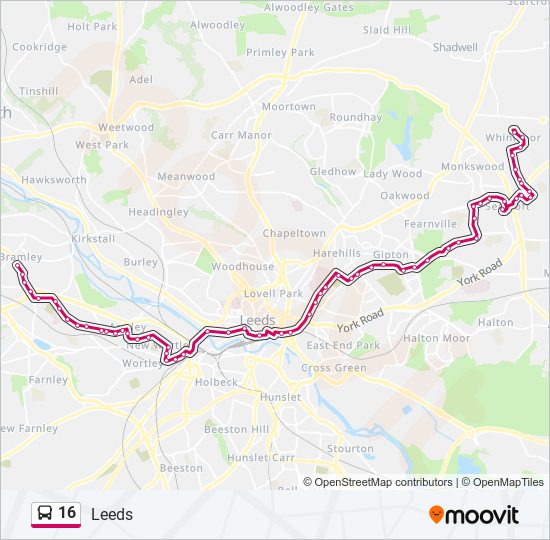 16 bus Line Map