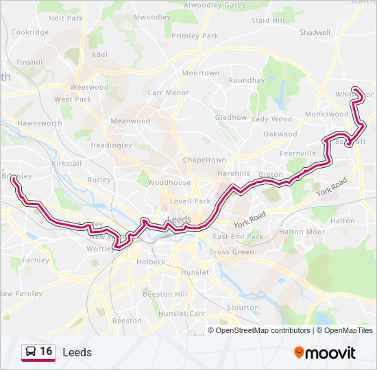 16 Bus Line Map