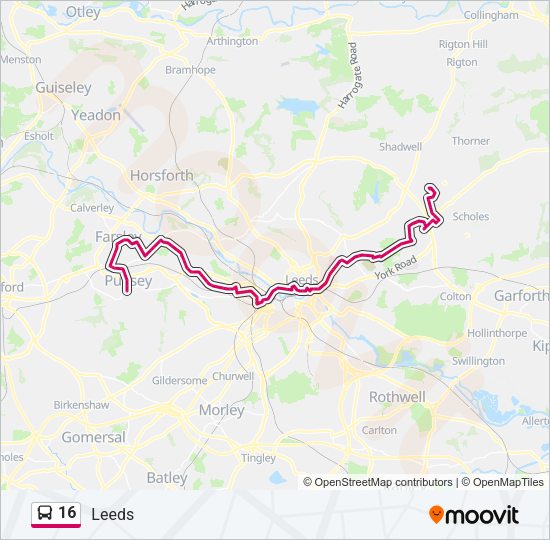 16 Bus Line Map