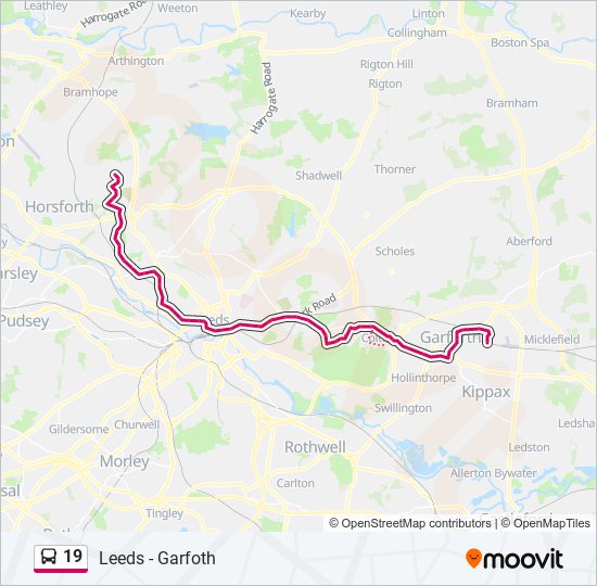 19 bus Line Map