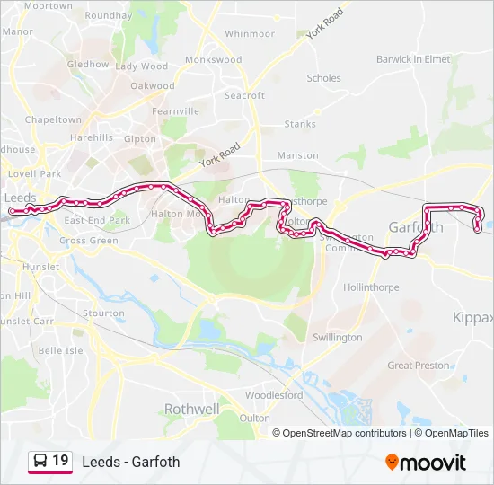 19 Bus Line Map
