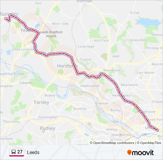 27 Route: Schedules, Stops & Maps - Guiseley (Updated)