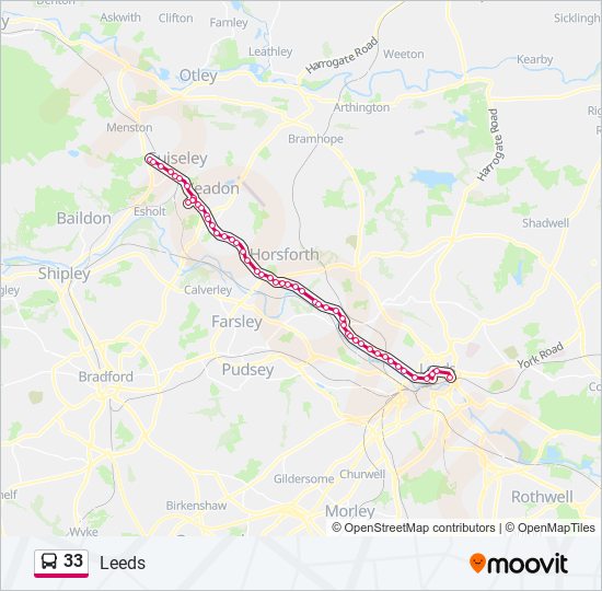 Bus 33 Route Map 33 Route: Schedules, Stops & Maps - Guiseley (Updated)