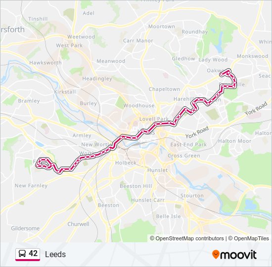 Bus 42 Route Map 42 Route: Schedules, Stops & Maps - Farnley (Updated)