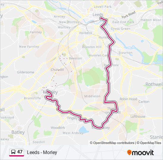 47 bus Line Map