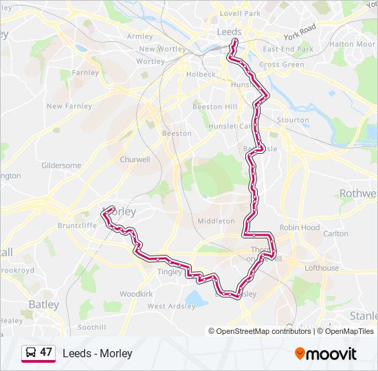 47 Route: Schedules, Stops & Maps - Morley (Updated)