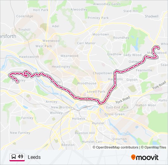 Bus 49 Route Map 49 Route: Schedules, Stops & Maps - Bramley (Updated)