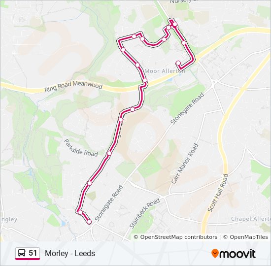 Bus 51 Route Map 51 Route: Schedules, Stops & Maps - Meanwood (Updated)