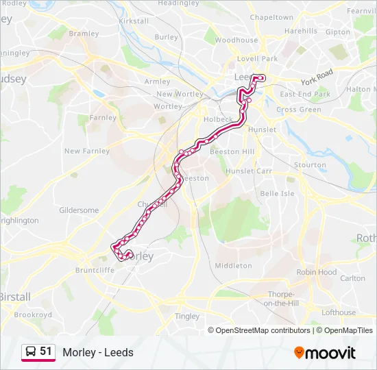 51 Bus Line Map