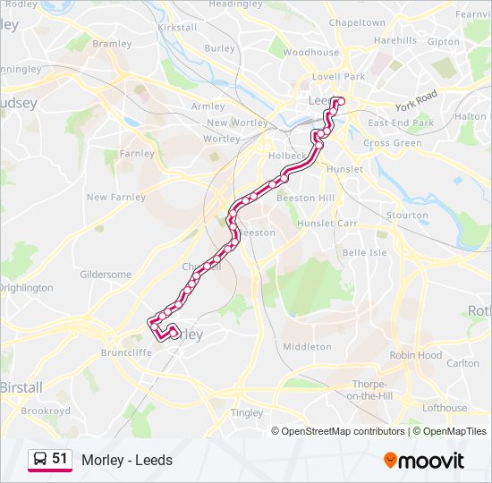 51 bus Line Map