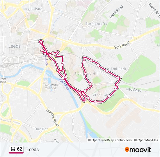 Bus 62 Route Map 62 Route: Schedules, Stops & Maps - Cross Green (Updated)